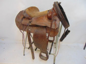 J.S.S. LEATHER SADDLE, TOOLED