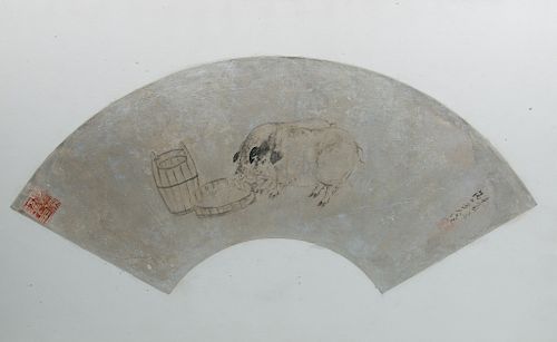 JU LIAN(1828-1902), PIGPainted pig,