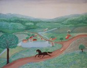 JUAN (?) REED, NAIVE LANDSCAPE