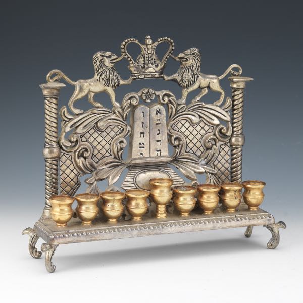 JUDAIC VINTAGE MIXED METALS MENORAH
