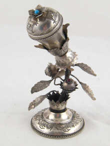 Judaica. A silver table spice tower