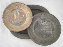 JUDAICA. An oval pewter platter