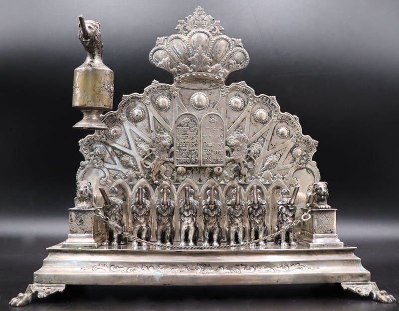 JUDAICA. ANTIQUE GERMAN .800 SILVER