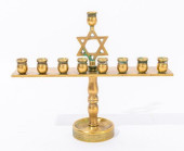 JUDAICA BRASS MENORAH<br>Judia