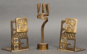 JUDAICA BRASS "SHALOM" BOOKEND