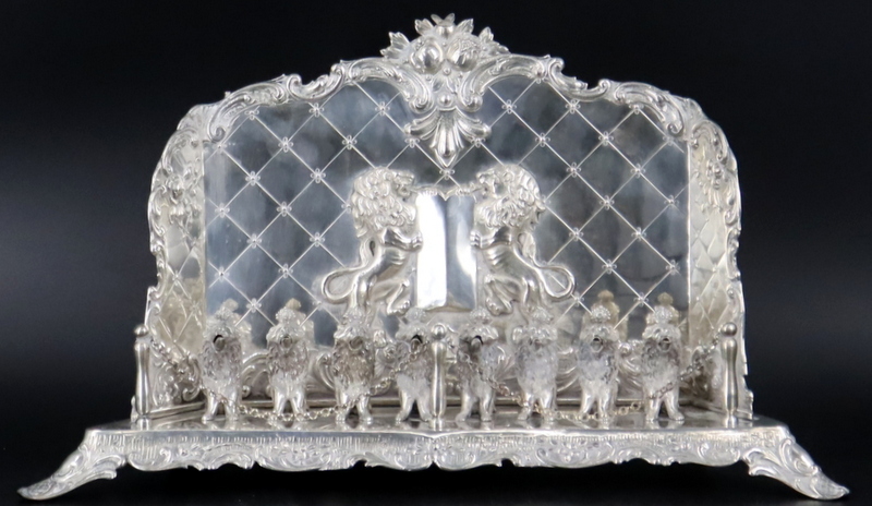JUDAICA. FIGURAL SILVER HANUKKAH