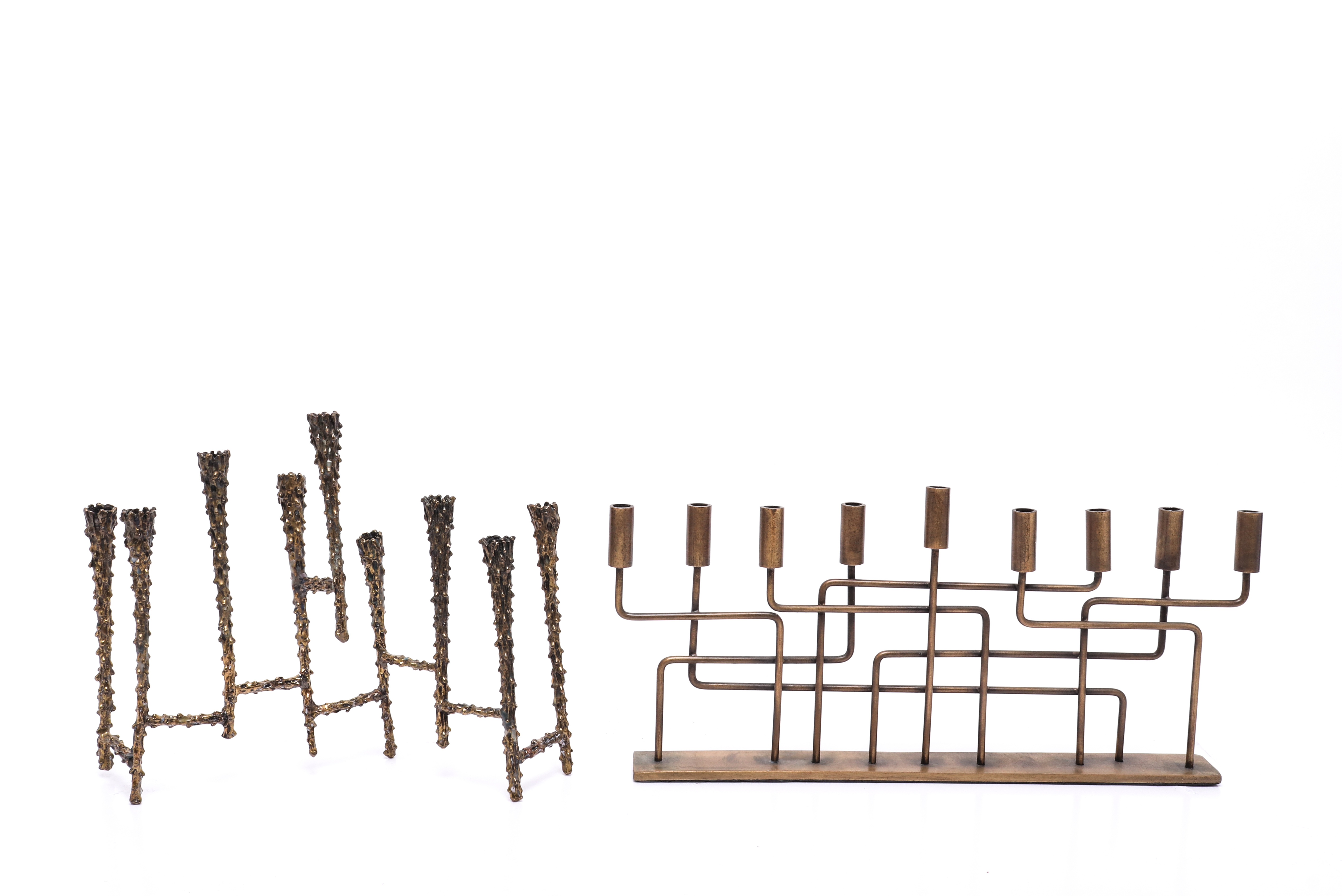 JUDAICA MODERN BRASS CHANUKAH