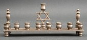 JUDAICA PEWTER MENORAH Judaica