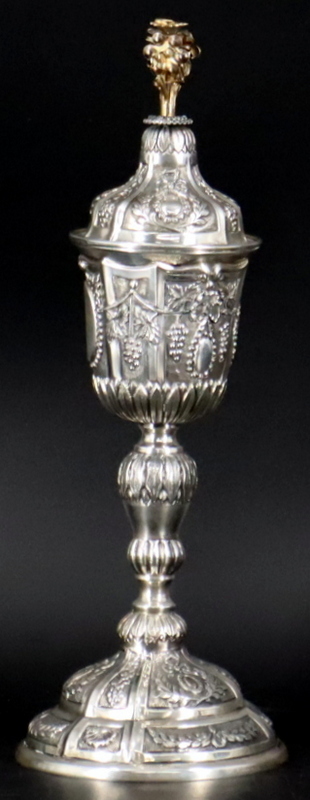 JUDAICA. PORTUGUESE STERLING LIDDED