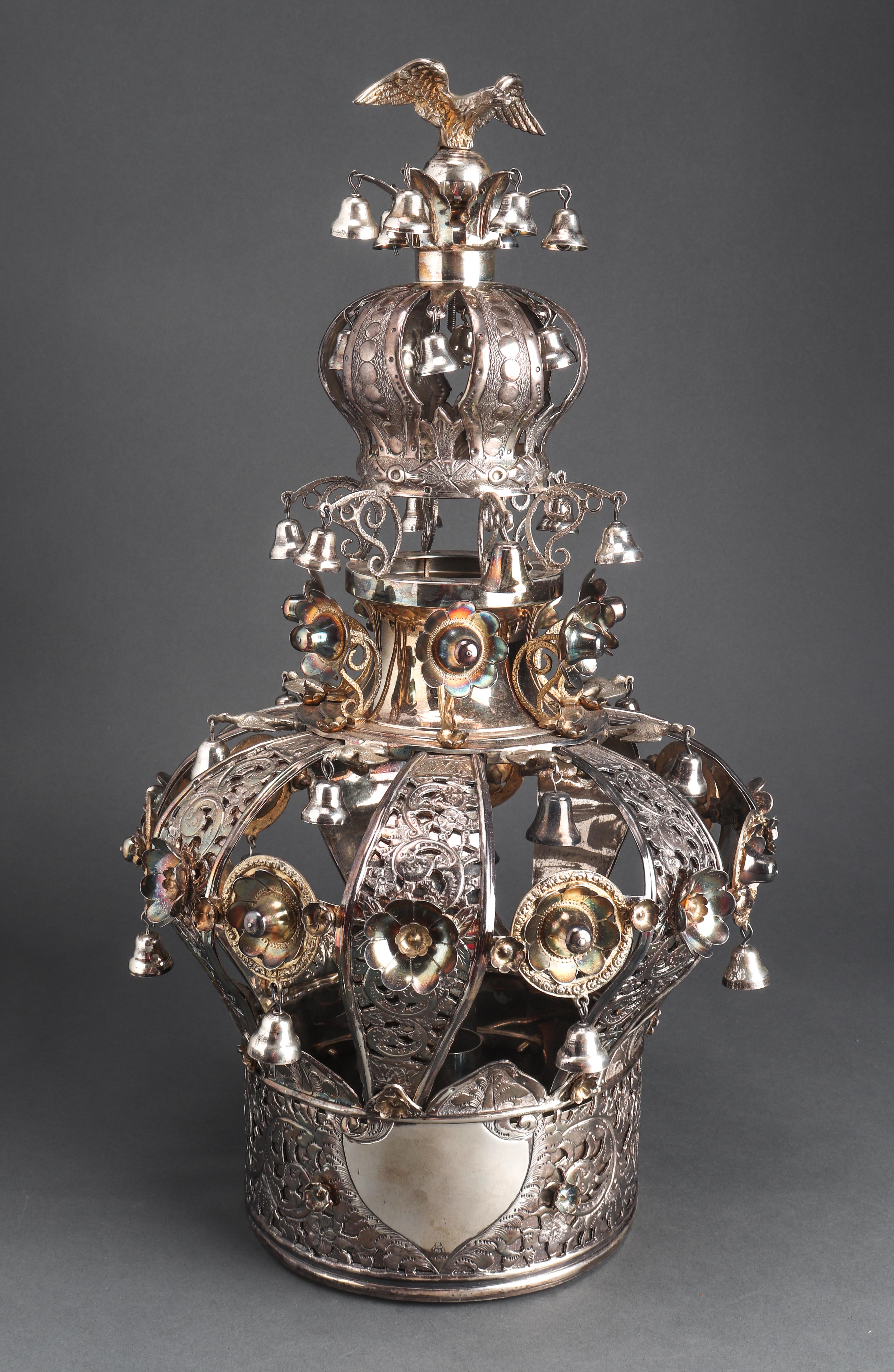 JUDAICA RUSSIAN SILVER TORAH CROWN,