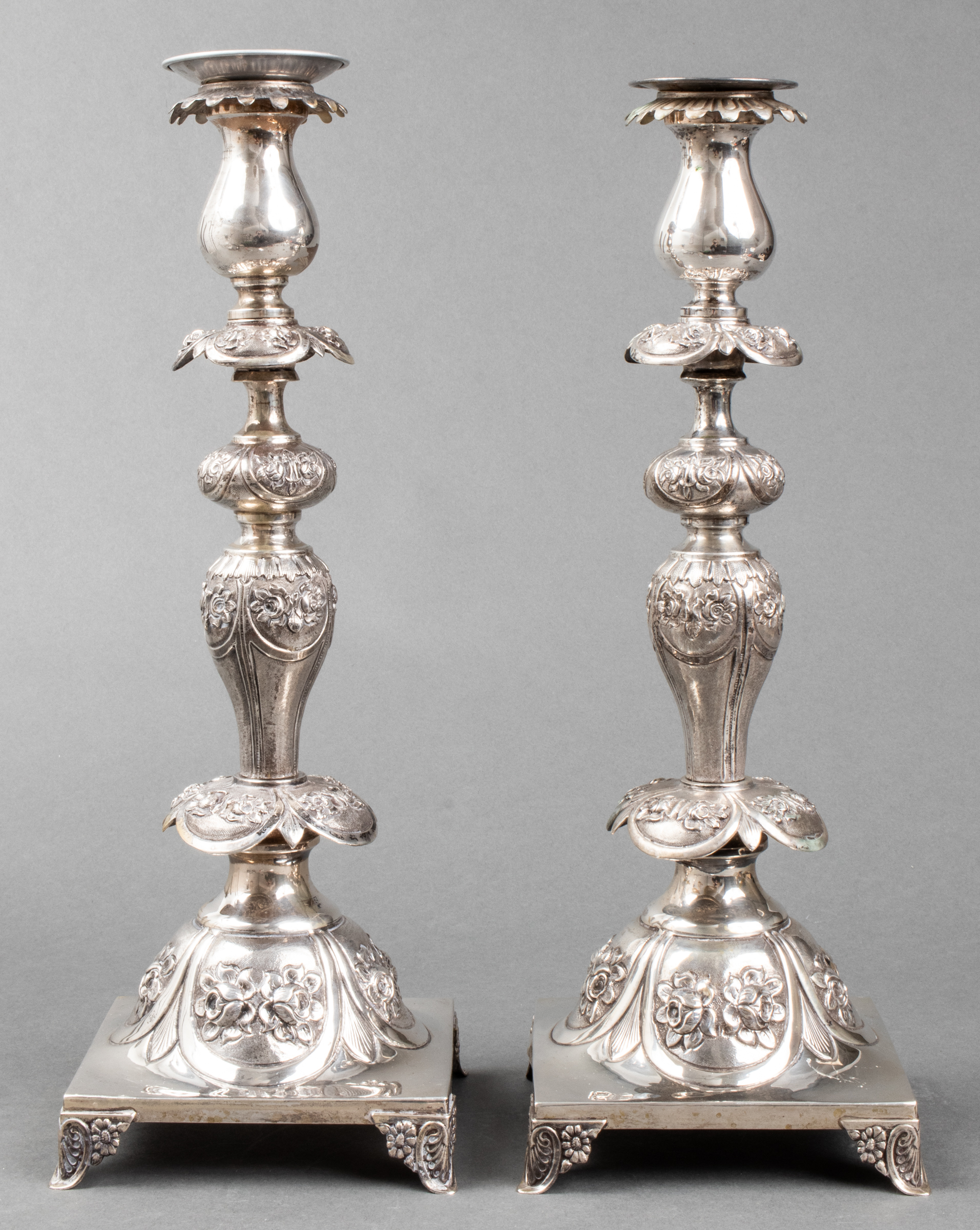 JUDAICA SHABBAT SILVER REPOUSSE