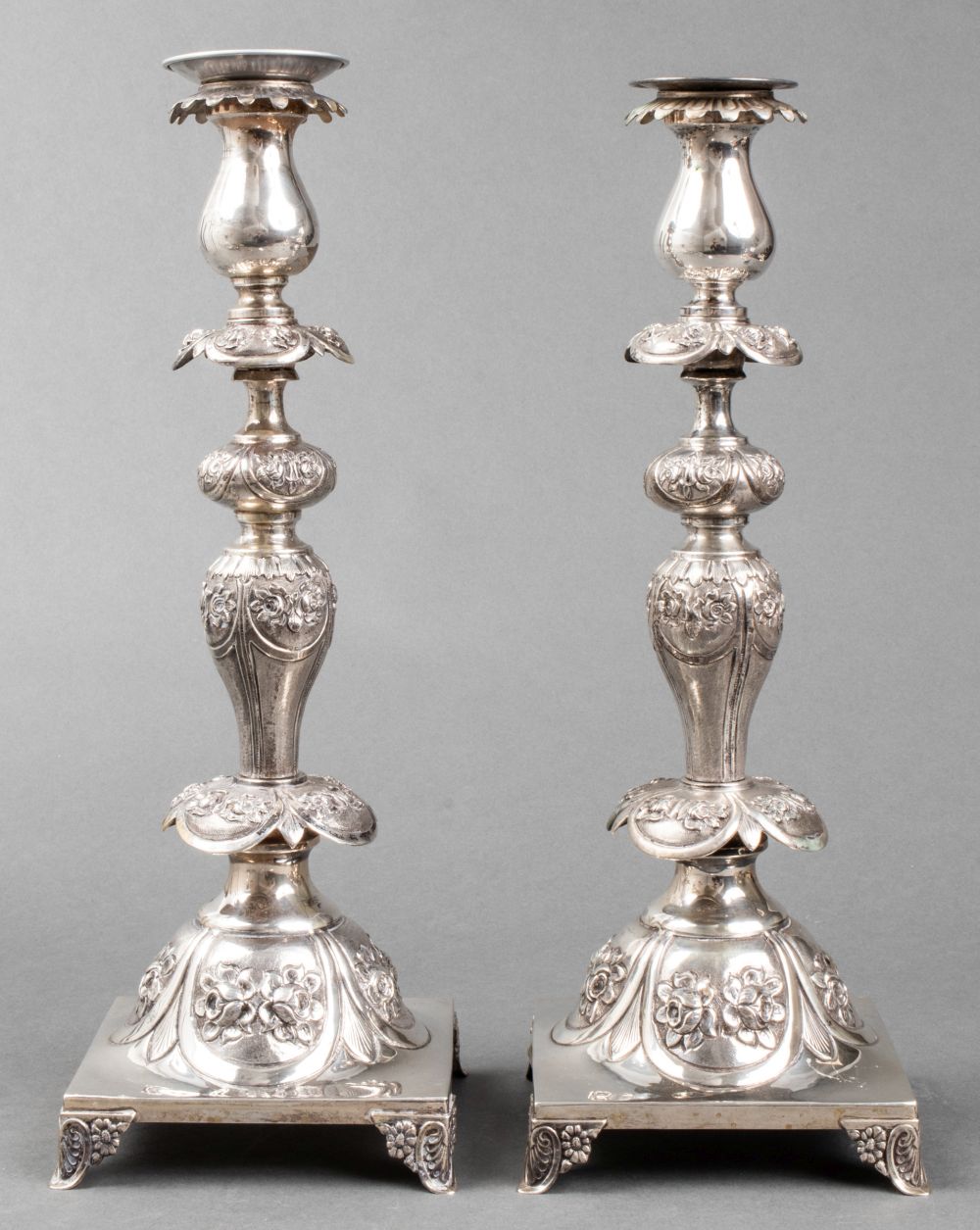 JUDAICA SHABBAT SILVER REPOUSSE