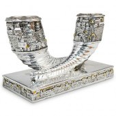 JUDAICA SHOFAR SHABBAT CANDLES