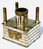JUDAICA SILVER MEMORIAL CANDLE