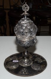 JUDAICA SILVER PLATED ETROG BO