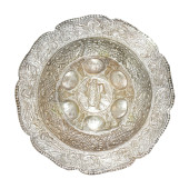 JUDAICA SILVER SEDER PLATE, CI