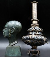 JUDAICA. SILVER SHABBOS LAMP A