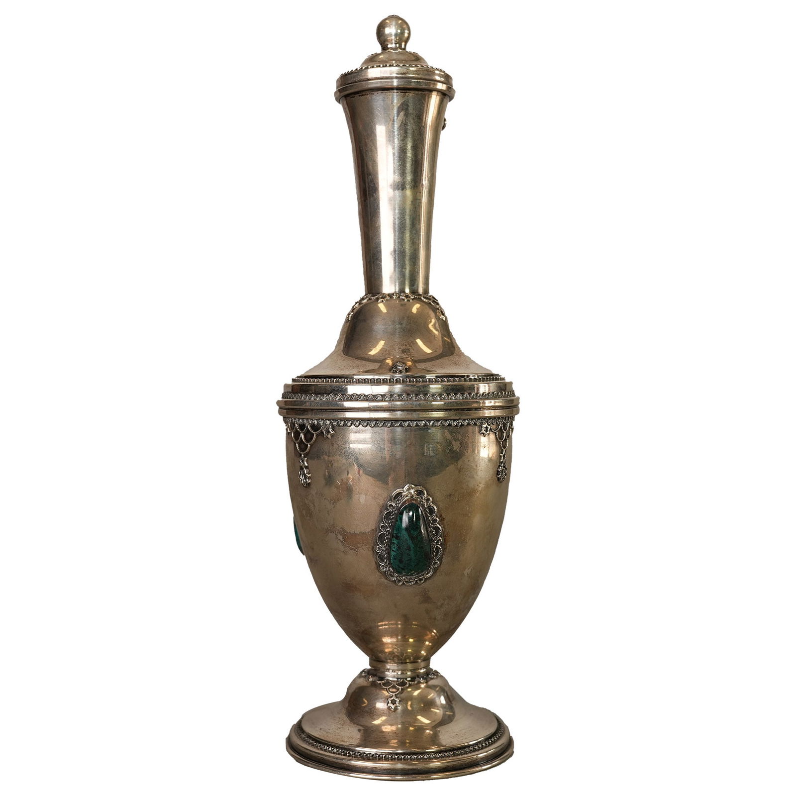 JUDAICA SILVER WINE BOTTLE FOR