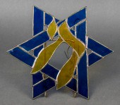 JUDAICA STAINED GLASS CHAI IN