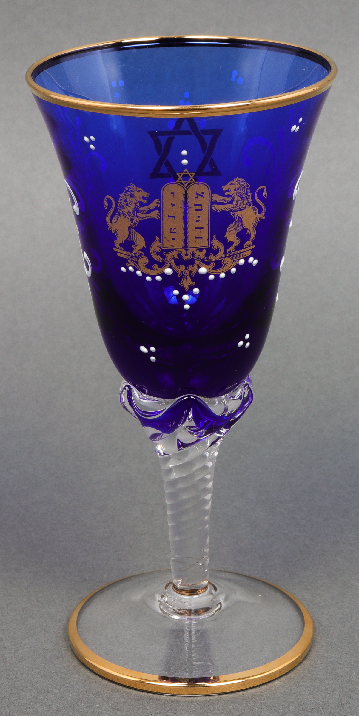JUDAICA VENETIAN GILDED COBALT