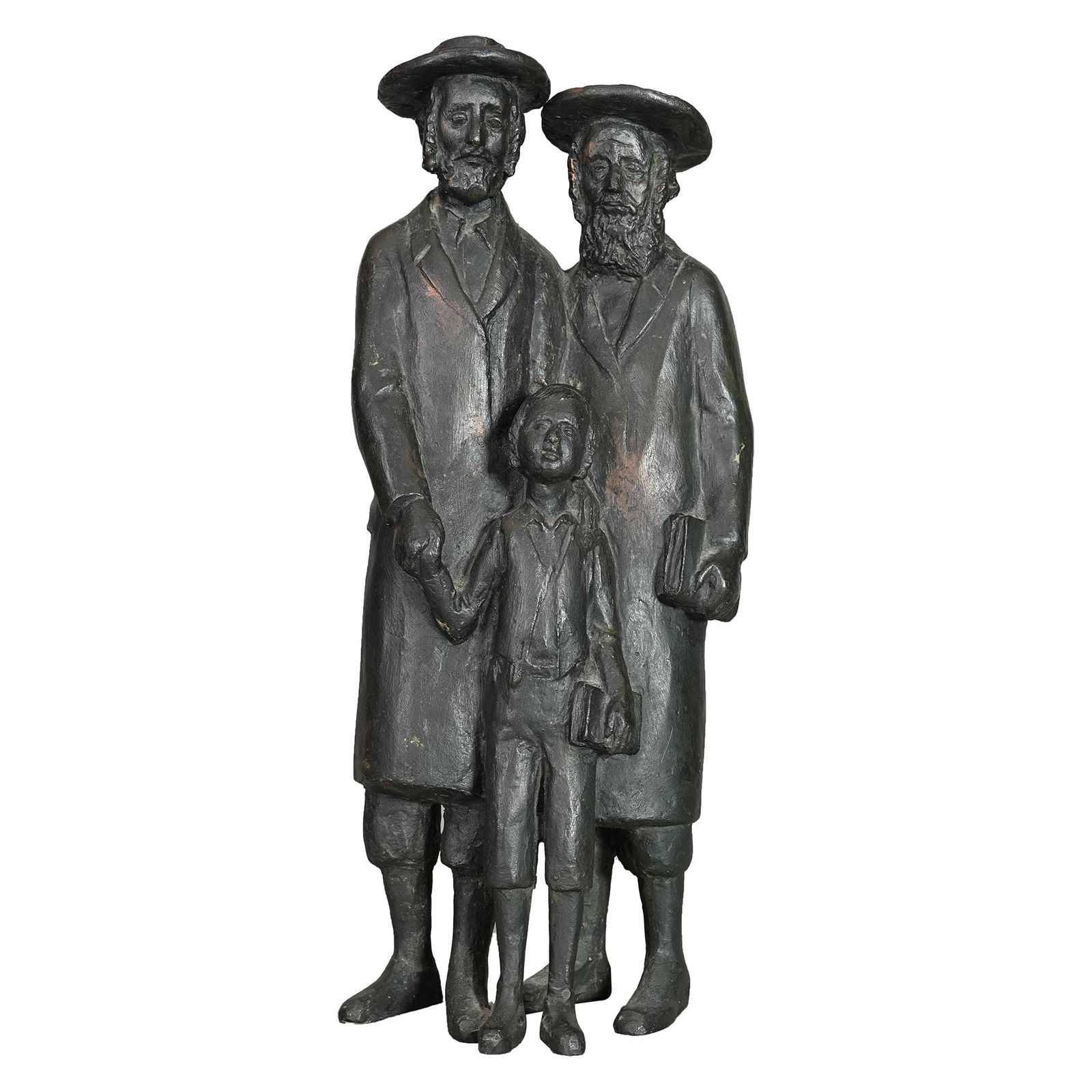 JUDAICA WOOD SCULPTURE, 'THREE