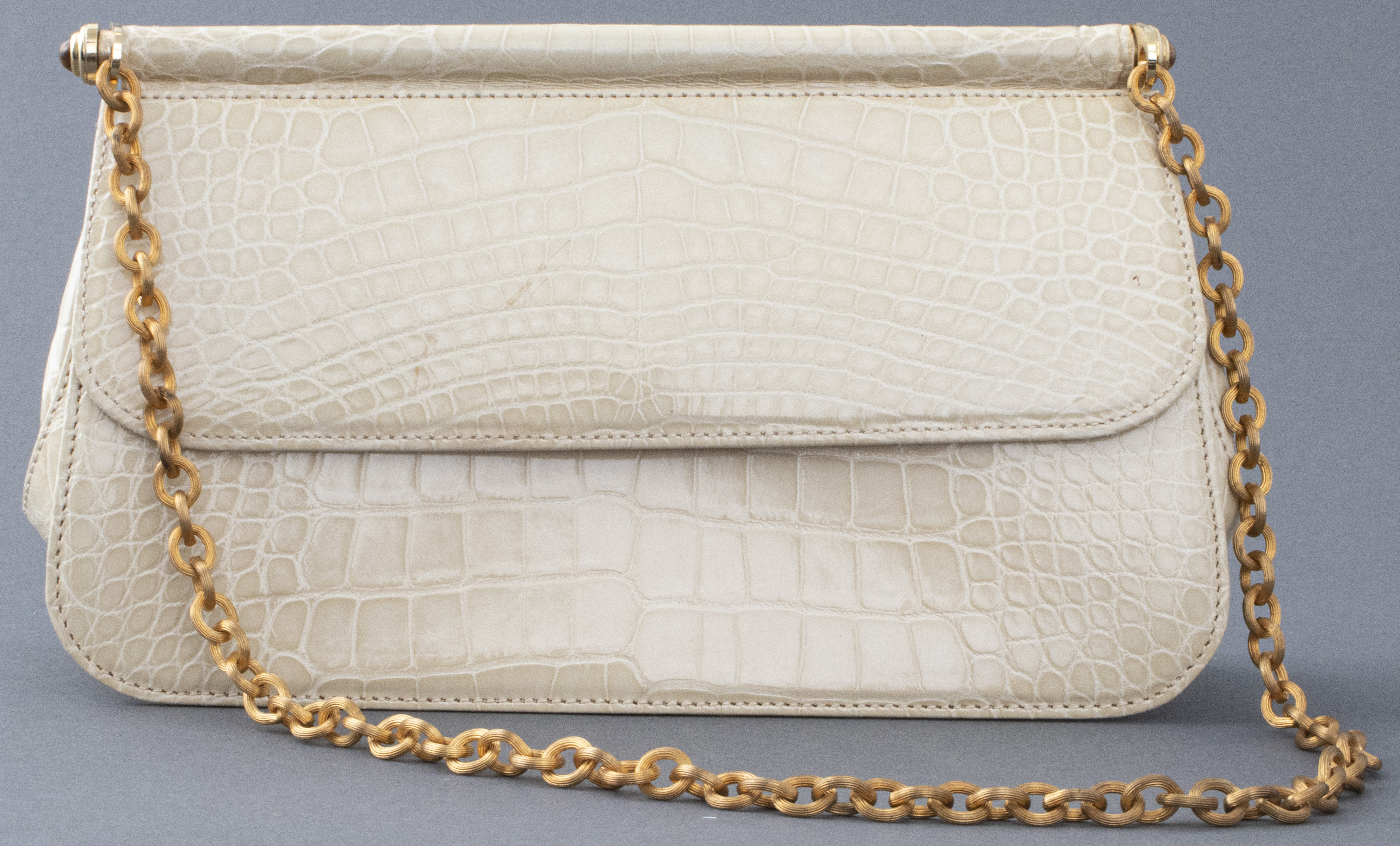 JUDITH LEIBER BEIGE ALLIGATOR