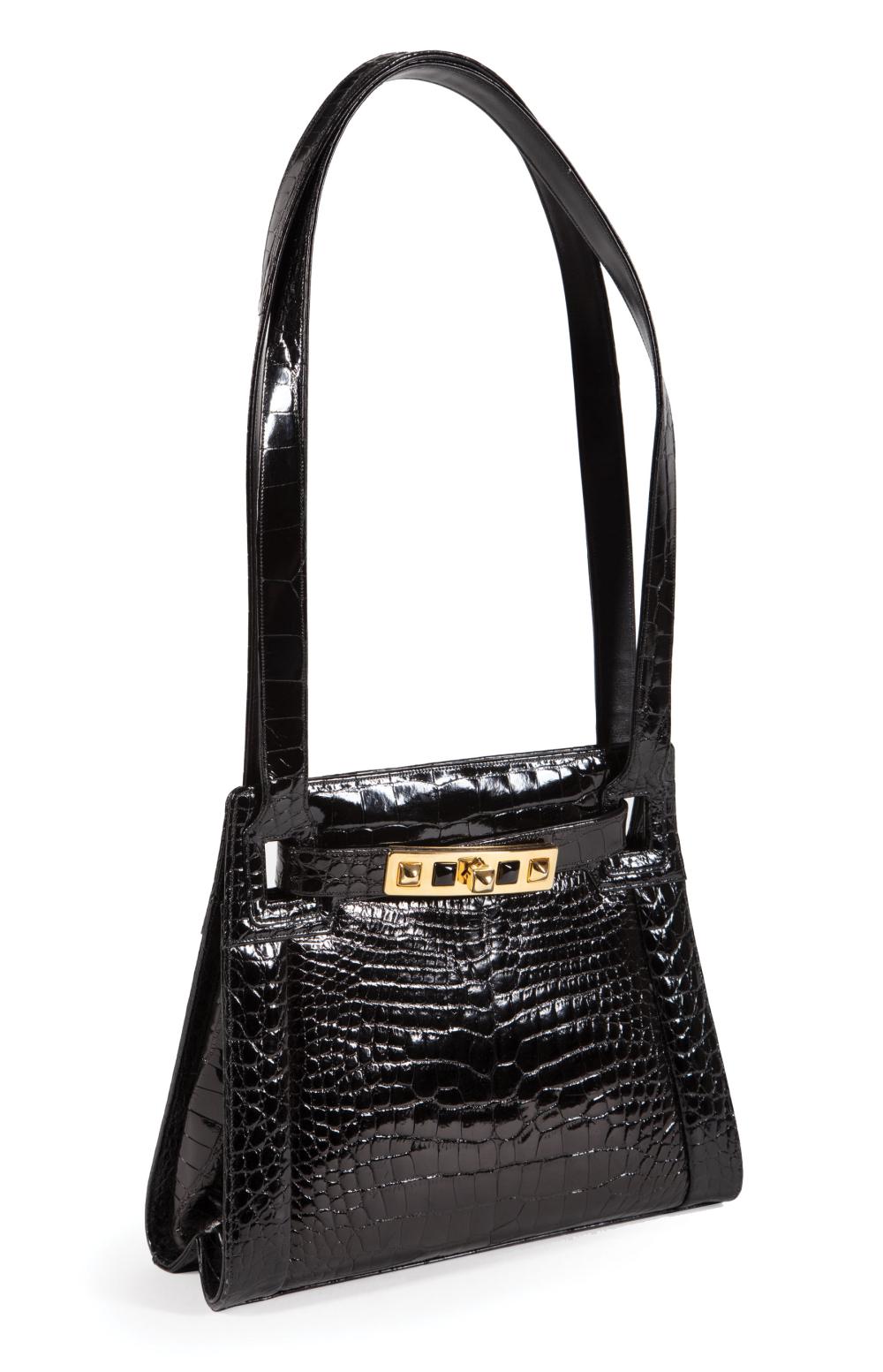 JUDITH LEIBER BLACK ALLIGATOR