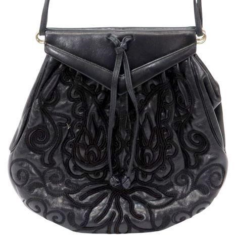 JUDITH LEIBER BLACK EMBROIDERED