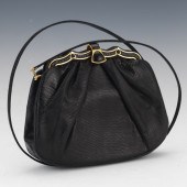 JUDITH LEIBER BLACK LEATHER SH