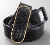JUDITH LEIBER BLACK PATENT LEA