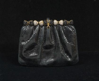 Judith Leiber black reptile