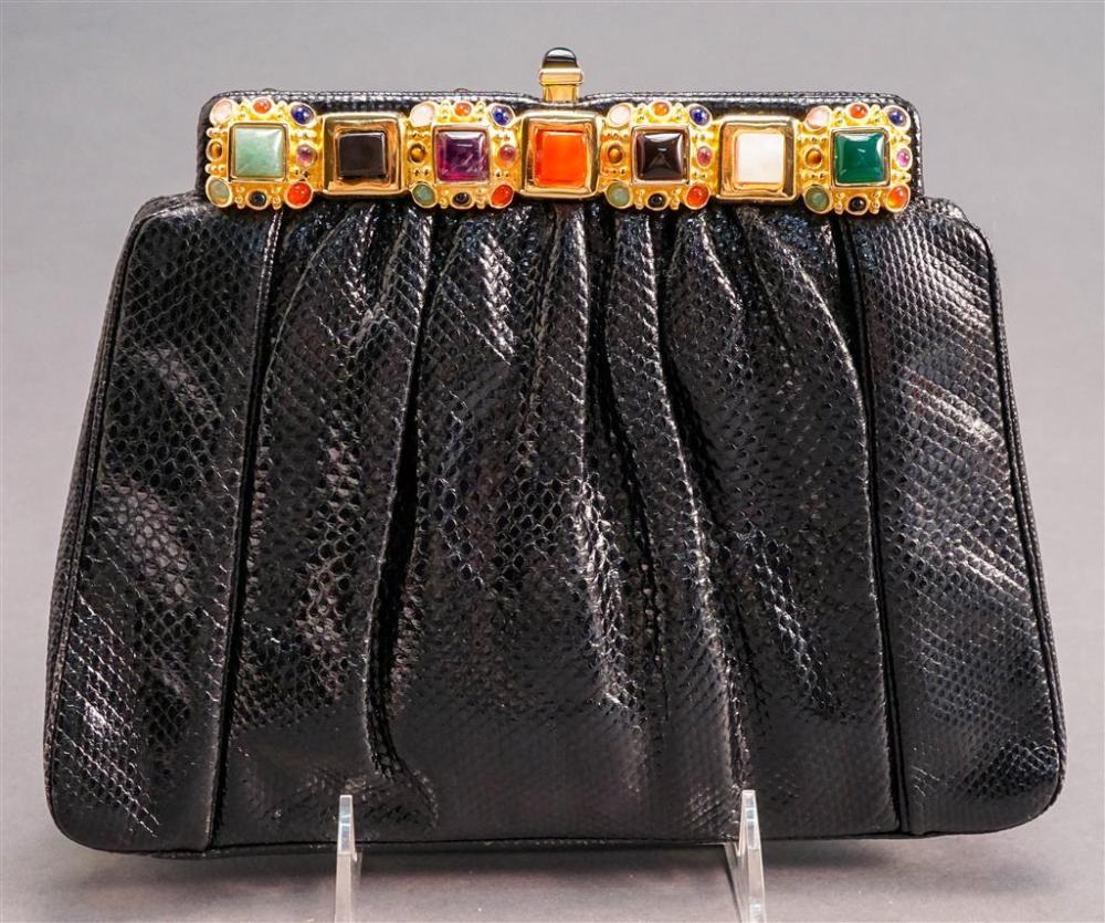 JUDITH LEIBER BLACK SNAKESKIN