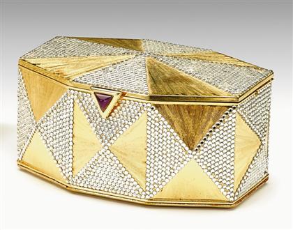 Judith Leiber brushed gold and