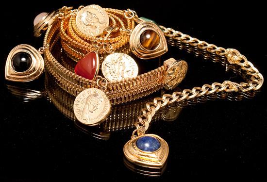 Judith Leiber gilt metal belt,