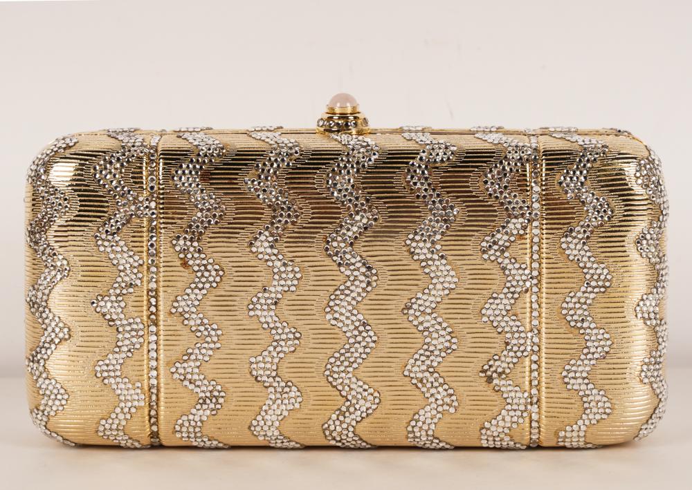 JUDITH LEIBER GOLD WAVE-PATTERN
