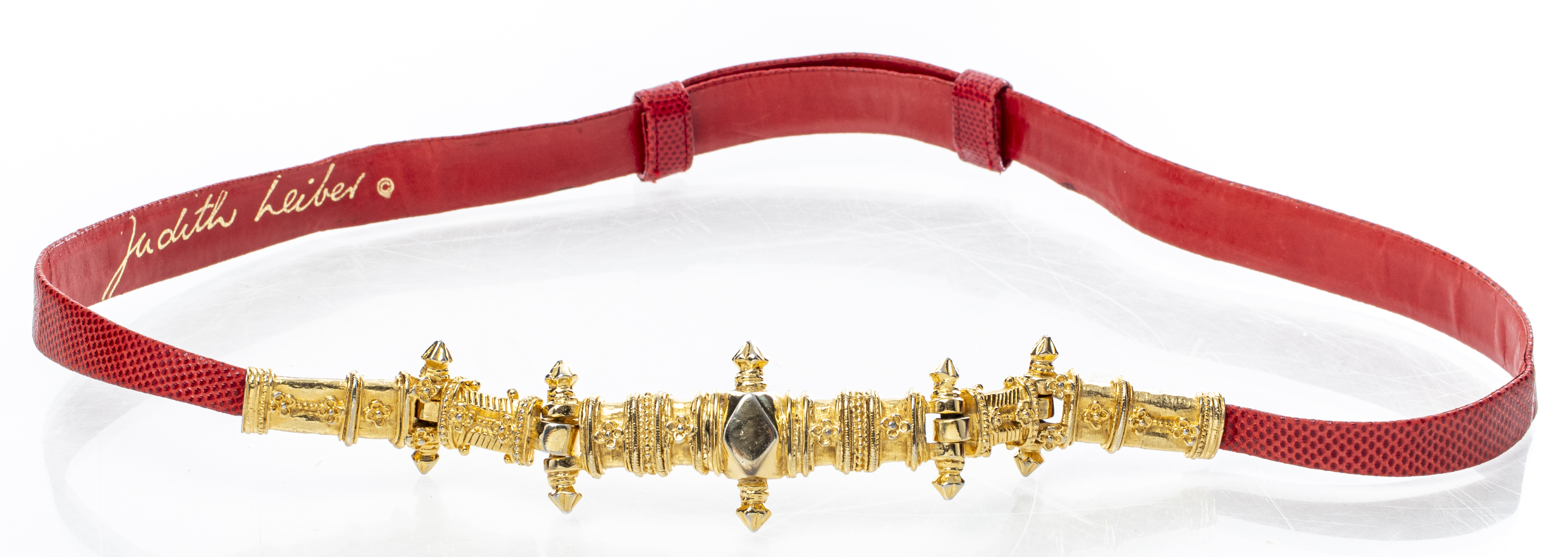 JUDITH LEIBER LIZARD SKIN BELT W