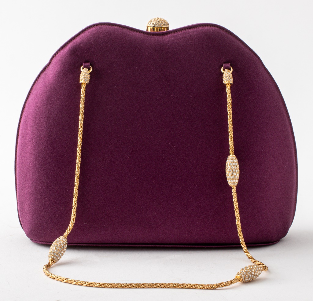 JUDITH LEIBER PURPLE SATIN