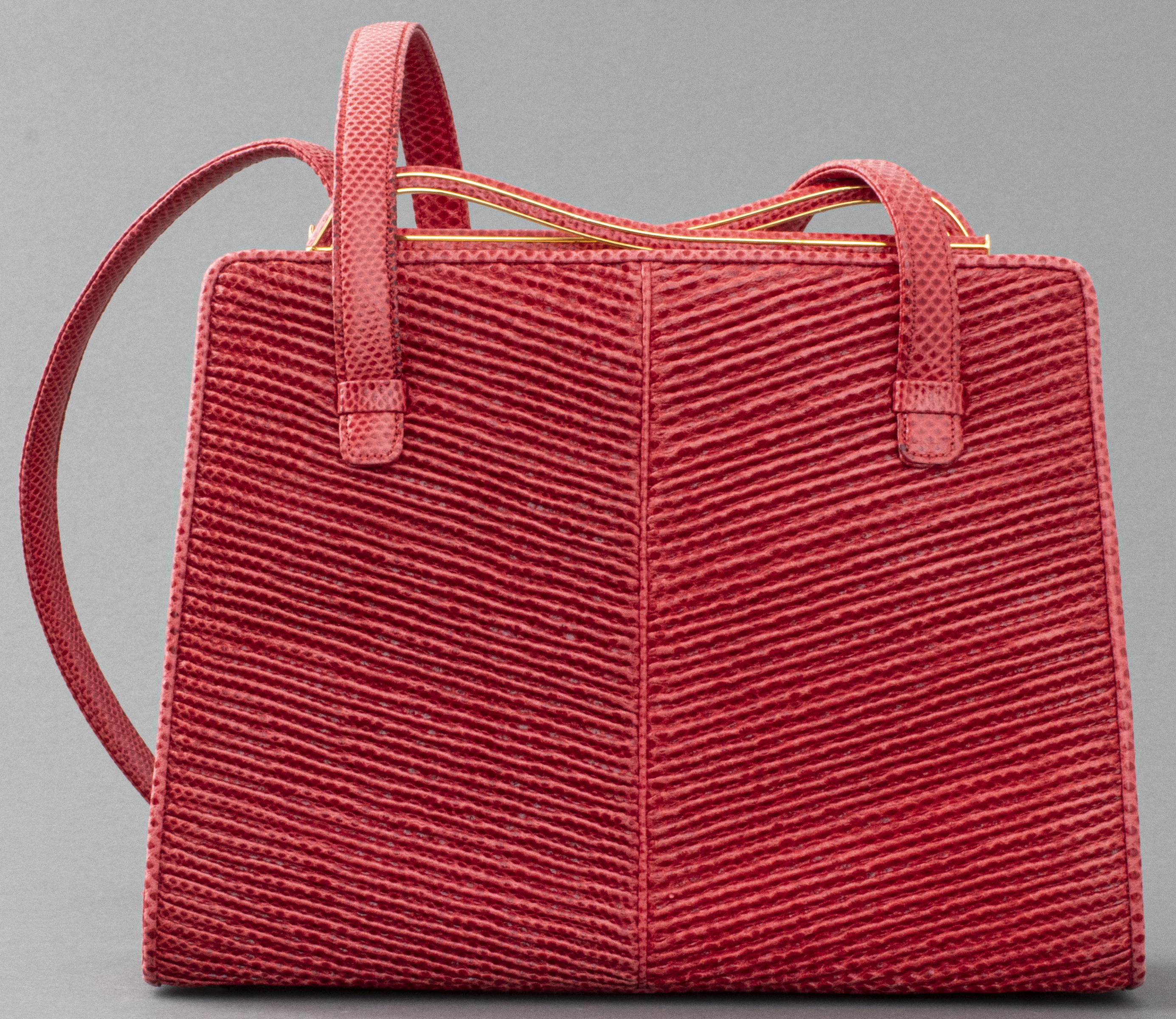 JUDITH LEIBER RED LIZARD HANDBAG