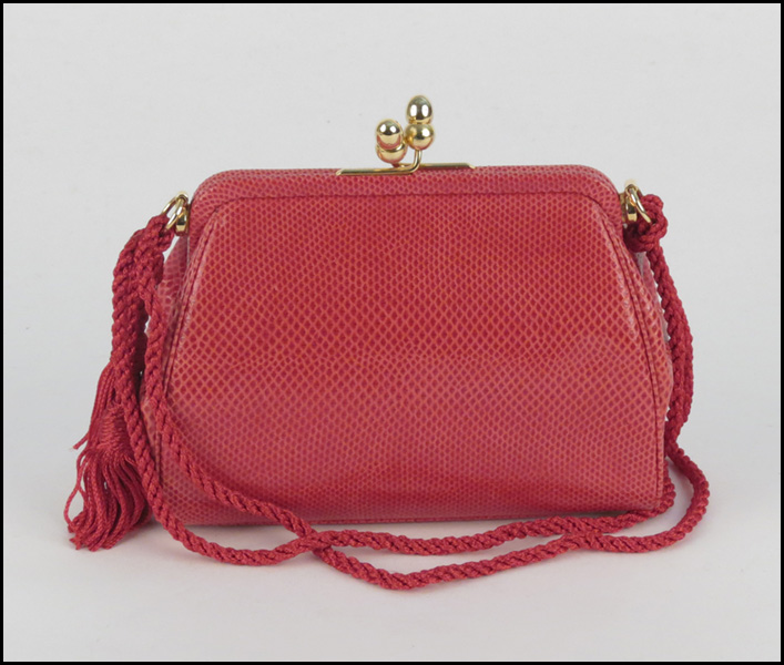 JUDITH LEIBER RED LIZARD SKIN