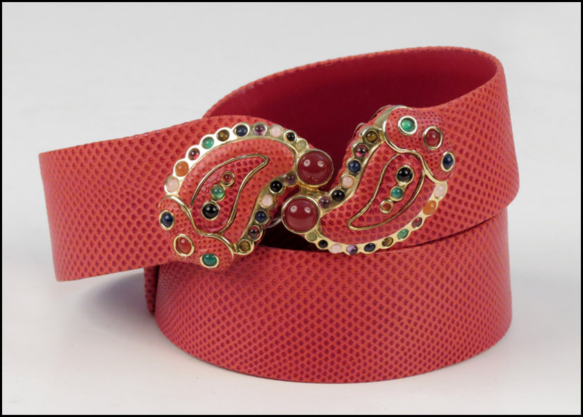 JUDITH LEIBER RED REPTILE SKIN