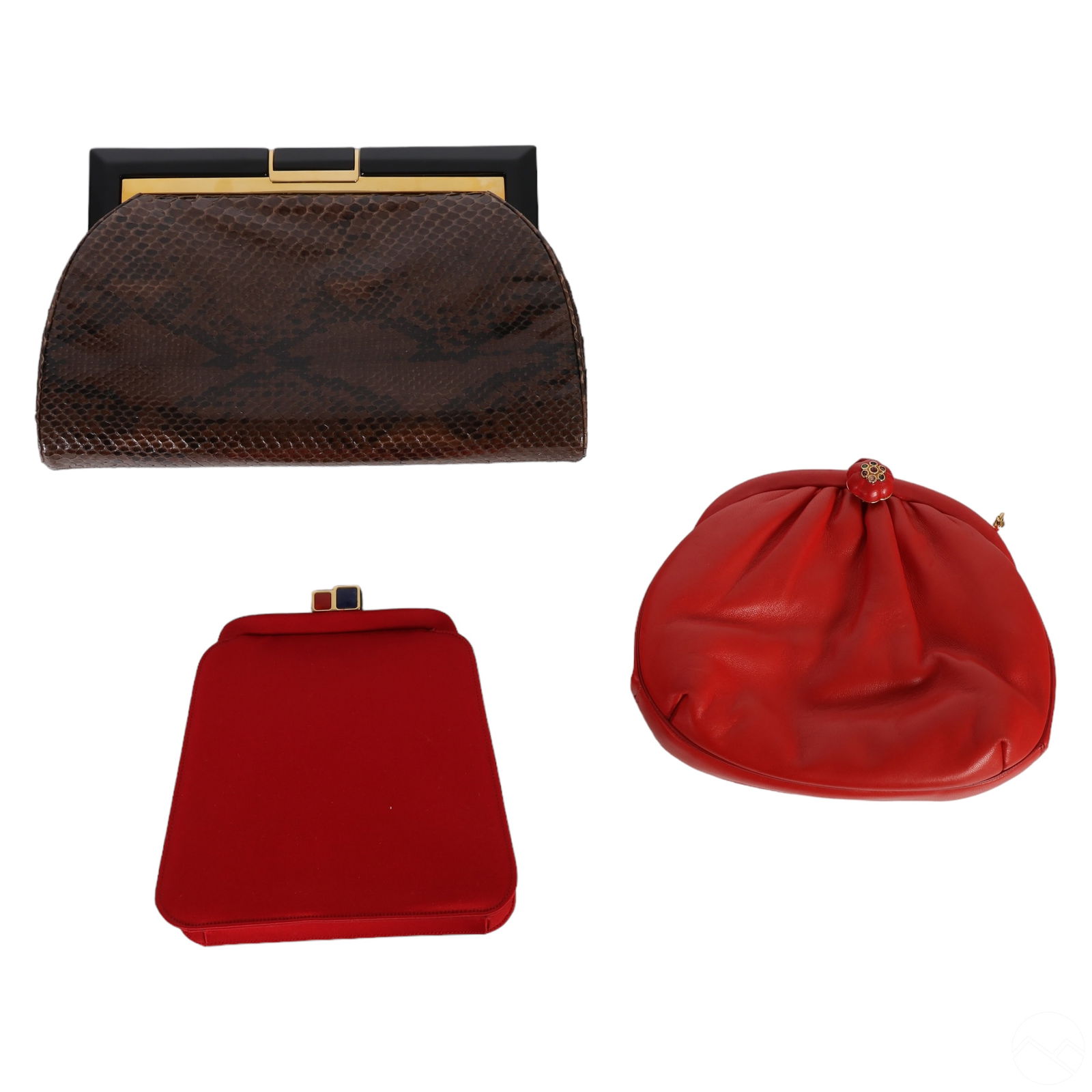 JUDITH LEIBER SATIN & LEATHER