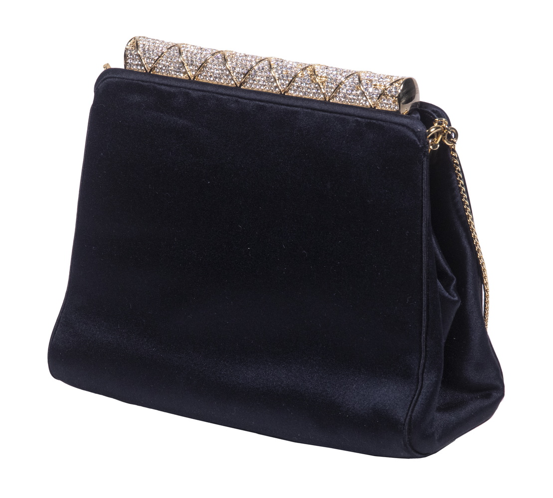 JUDITH LEIBER SILK EVENING BAG WITH