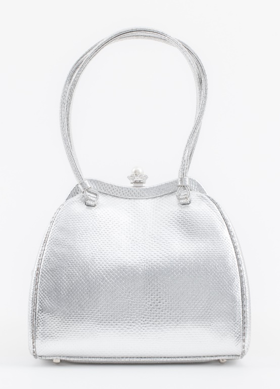JUDITH LEIBER SILVER KARUNG PURSE