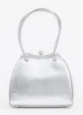 JUDITH LEIBER SILVER KARUNG PU