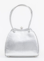 JUDITH LEIBER SILVER KARUNG PU