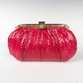 JUDITH LEIBER SNAKESKIN MAGENT