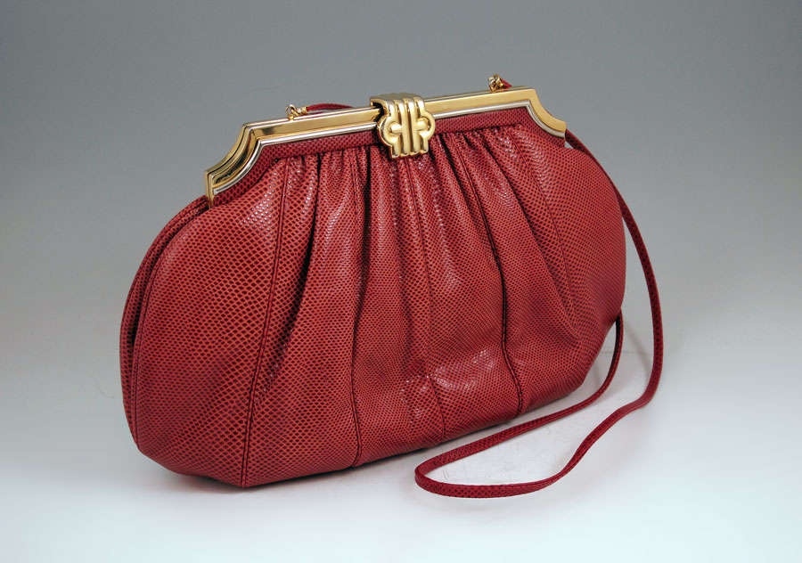 JUDITH LEIBER SPICY RED REPTILE