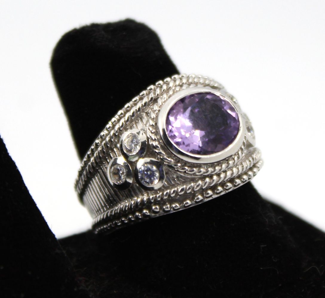 JUDITH RIPKA AMETHYST, CZ, & SILVER