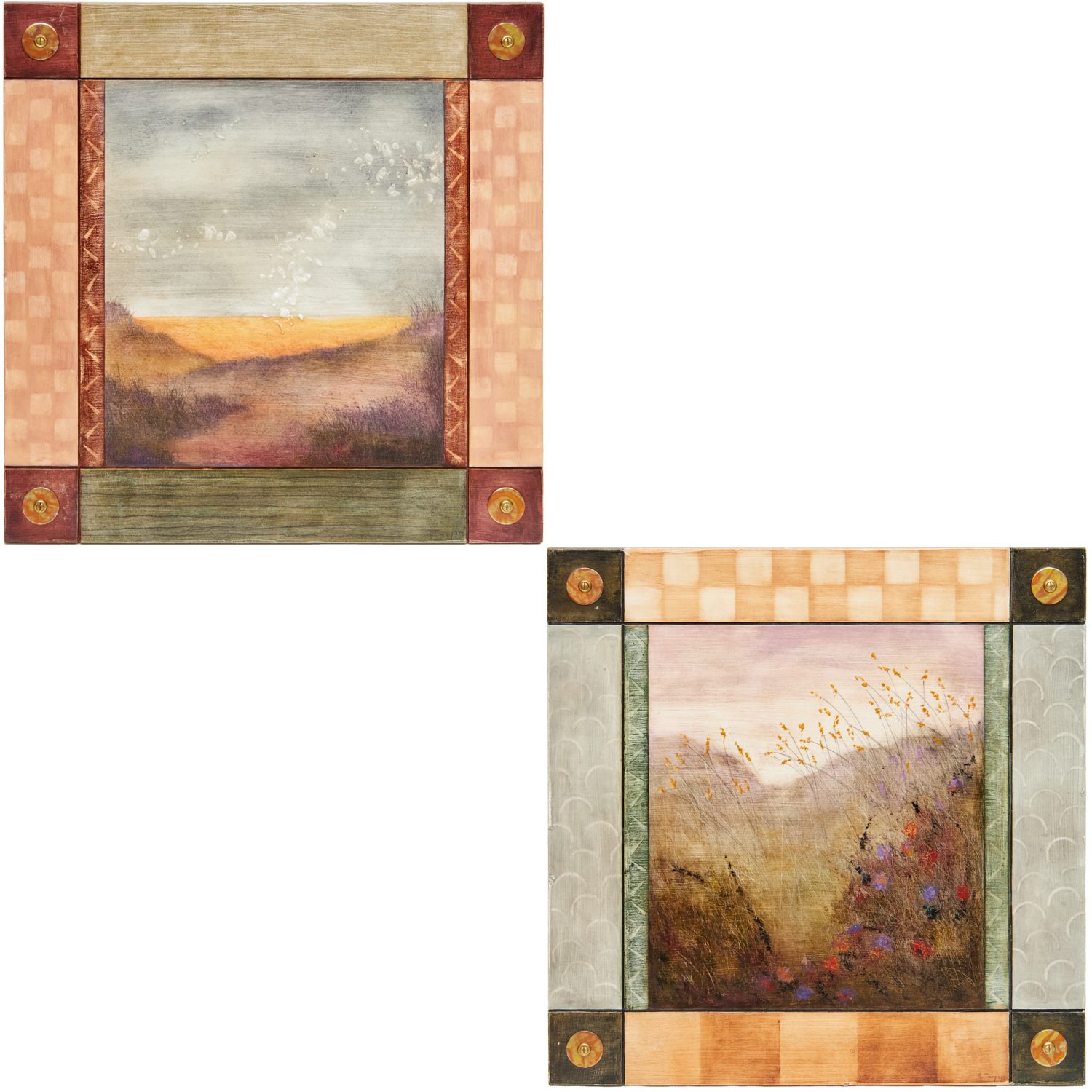 JUDY TARGAN, PAIR PAINTINGS Judy