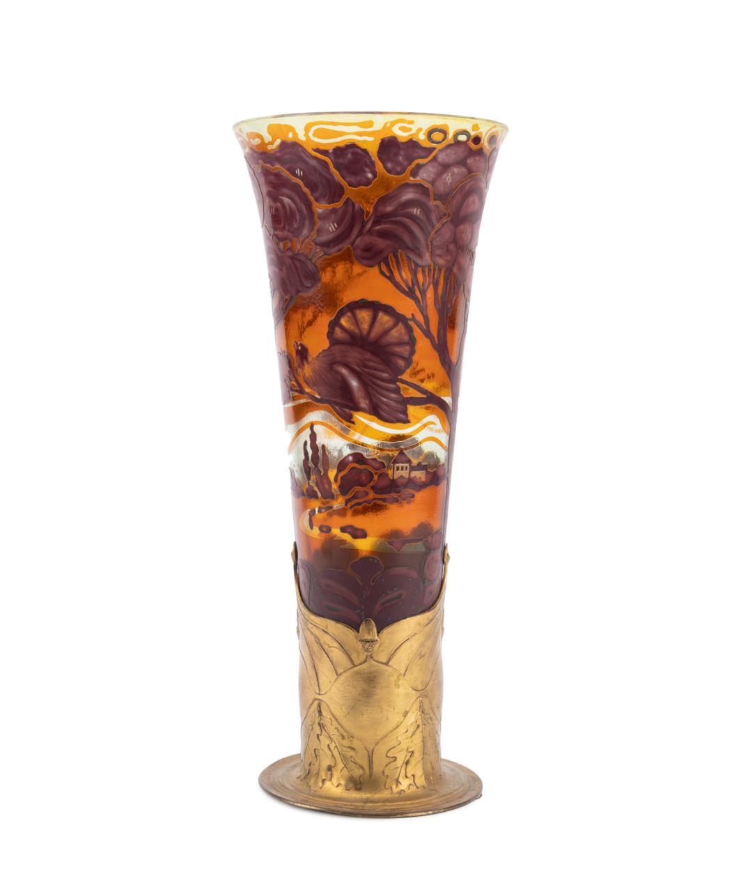 JUGENDSTIL CAMEO VASE W/ ORIVIT